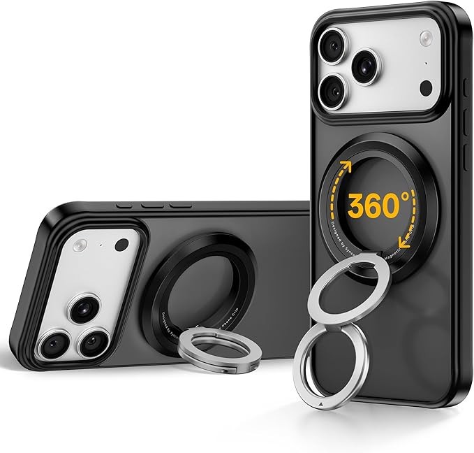 SYNCWIRE for MagSafe Phone Grip, 360° Rotation Magnetic Cell Phone Grip Magnetic Ring Holder Kickstand Mag Safe Ring Stand Compatible with iPhone 17 16 15 14 13 12 Pro Max MagSafe Accessories Android