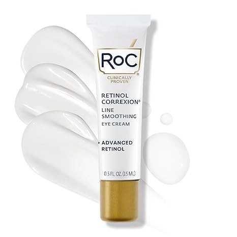 RoC Retinol Correxion Under Eye Cream for Dark Circles & Puffiness, Daily Wrinkle Cream, Anti Aging Skin Care Treatment Women and Men, 0.5 oz (Packaging May Vary)