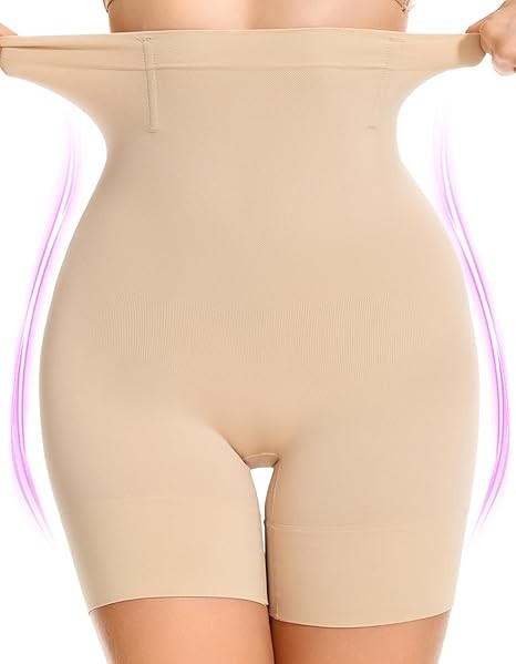 SIMIYA Shapewear Tummy Control Shorts for Women, 5-IN-1 Body Shaper High Waisted Girdle Boyshort Slip Short for Under Dresses