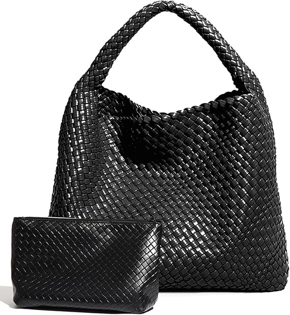 Geelyda Woven Tote Bag for Women with Purse, Fashion Shoulder Hobo Underarm Bags, Large Woven Handmade Work Commuter Day Bags