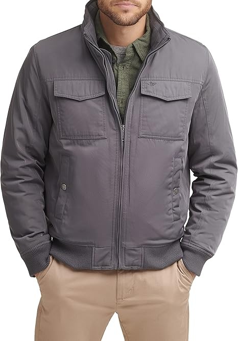DOCKERS Men's Quilted Lined Flight Bomber Jacket
