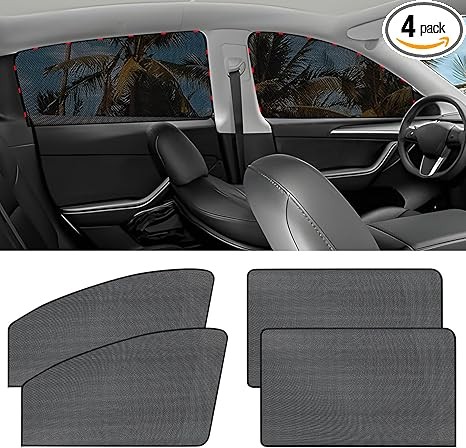 ZATOOTO Car Side Window Sun Shade 4 Pack, Window Shades for Baby Magnetic Mesh Sun Shade Protection from Heat and UV for Sleeping, Camping, Breastfeeding