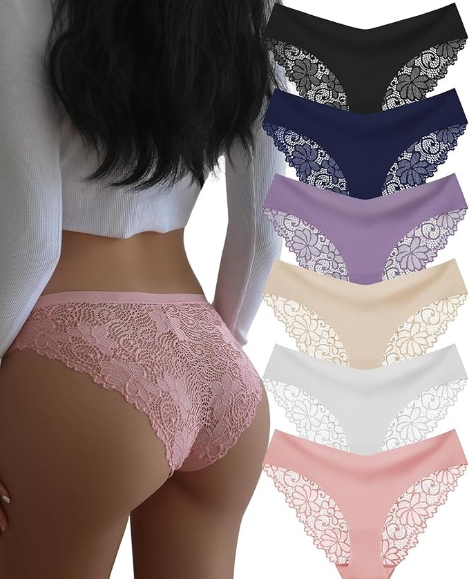 Sexy Cheeky Womens Underwear Comfortable Seamless Panties Luxurious Lace Bikini Briefs