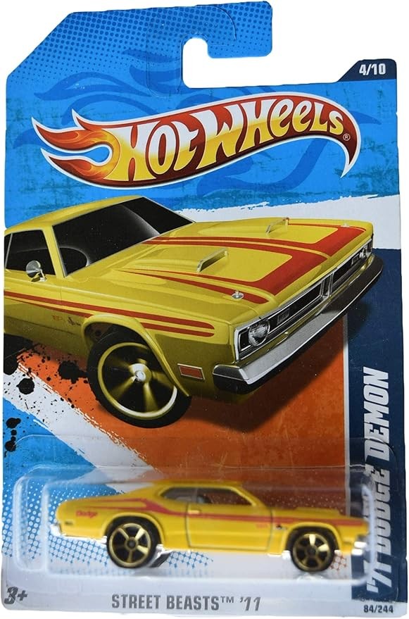 Hot Wheels '71 Dodge Demon, [yellow] 84/244 2011 Street Beasts 4/10