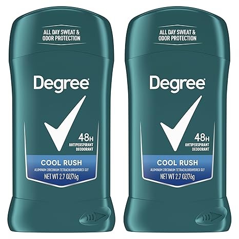 Degree Men Original Antiperspirant Deodorant Cool Rush Twin Pack 48-Hour Sweat & Odor Protection Antiperspirant For Men 2.7 oz