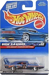 Hot Wheels 1970 Dodge Charger Daytona, [Blue] Seein' 3-D Series 2/4 5 Spoke