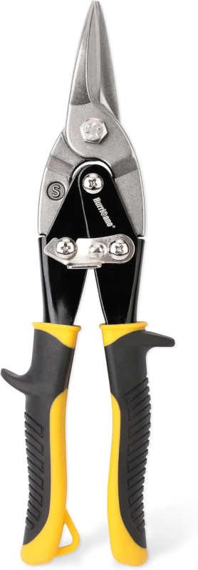 HURRICANE 10 Inch Aviation Tin Snips, Straight Cut Shears for Sheet Metal, Aluminum, Gutter & DIY Projects, Regular Straight Cutting Sheet Metal