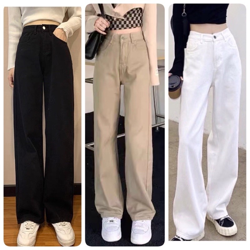 Women's Wide-Waisted Khaki jeans With Super hach Shape