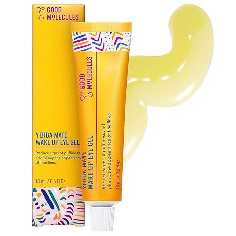 Good Molecules Yerba Mate Wake Up Eye Gel - Hydrating Under Eye Gel Cream with Hyaluronic Acid and Caffeine - Target Dark Circles and Puffiness - Skin Care for Face