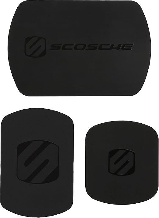 Scosche MAGRKI MagicMount Replacement Metal Plate Kit, Universal Metal Plates (Not Magnets) Required for Magnetic Phone Holders for Car, Compatible with Most Phones and Cases, Black