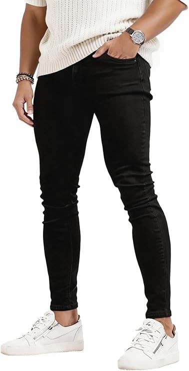 GINGTTO Men's Ripped Jeans Slim Fit Skinny Stretch Jeans Pants