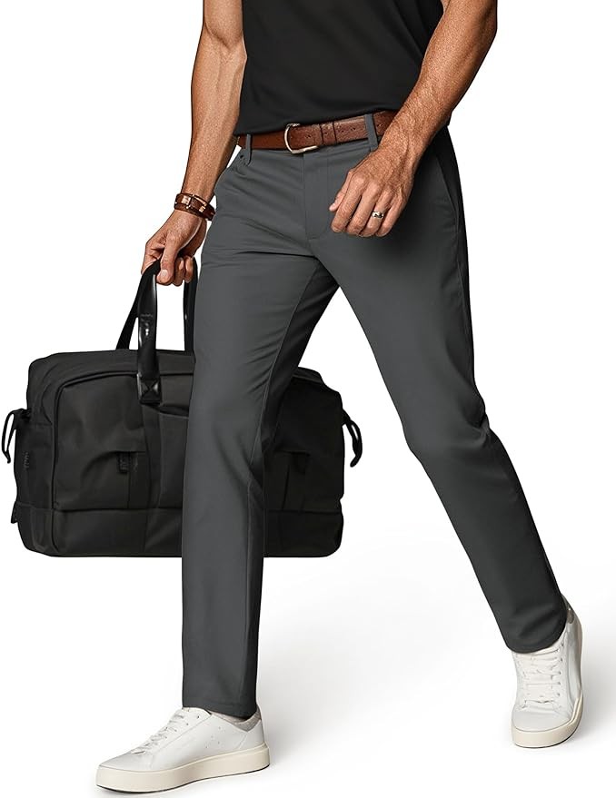 PJ PAUL JONES Mens Golf Pants Stretch Work Dress Pant Casual Classic Fit Lightweight Slacks Trousers with 5 Pockets