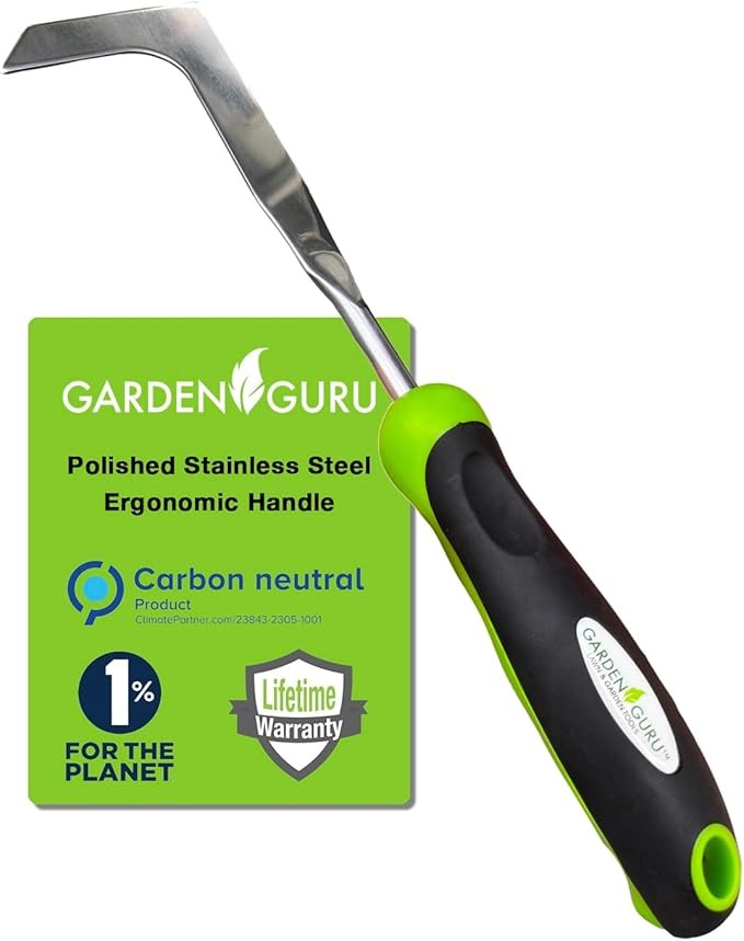 Garden Guru Patio Crack Weeder Tool with Ergonomic Handle – Stainless Steel Weed Puller for Patio Sidewalk Driveway Cracks | Rust Resistant