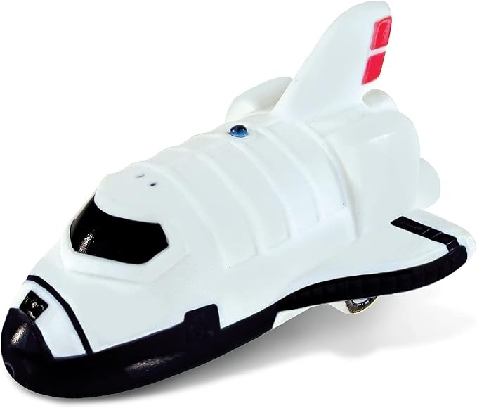 DolliBu Space Shuttle Model Bath Buddy Squirter Toy - Floating Rubber Space Themed Bath Toy for Pool or Bathtub, Cute Bathroom Toys for Toddlers, Babies, and Kids - 3 Inches