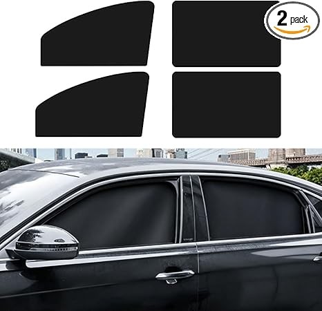 Car Side Window Sun Shades, 4PCS Window Sunshades Privacy Curtains, 100% Block Light for Breastfeeding, Taking a nap, Changing Clothes, Camping (Front&Back 4pcs)