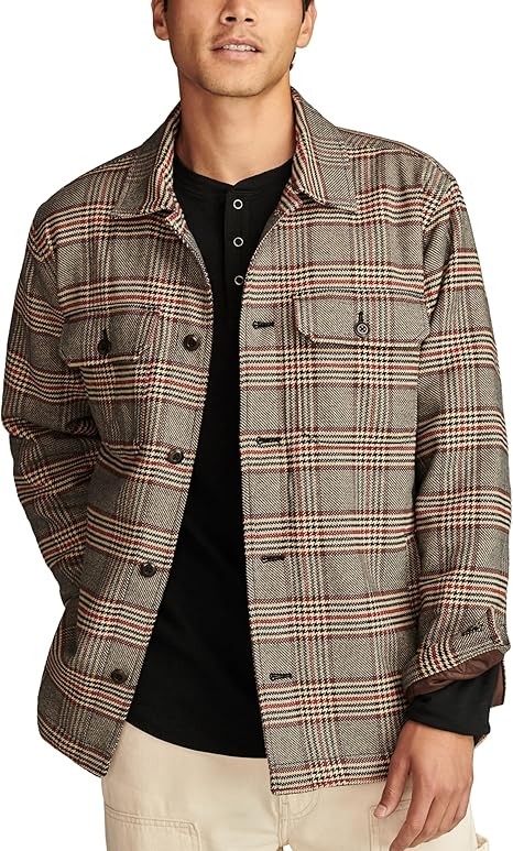 Lucky Brand Men's Plaid Shirt Jacket