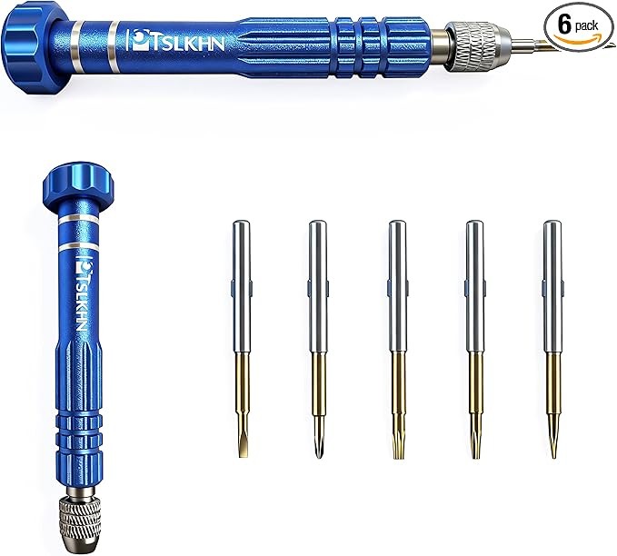 5-in-1 Multifunctional Small Screwdriver, PTSLKHN S2 Steel Magnetic Screwdriver Kit for Eyeglass, Sunglasses, Electronics, Cellphone, Jewelry and More