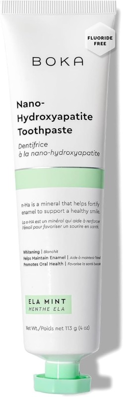 Boka Fluoride Free Toothpaste, Nano Hydroxyapatite Toothpaste, Appropriate for Sensitive Teeth - for Adult Oral Care - Ela Mint Flavor, 4 Fl Oz 1Pk US Manufactured