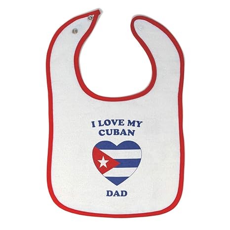 Toddler & Baby Bibs Burp Cloths I Love My Dad I Love My Cuban Dad Countries Cotton Baby Items for Baby Girl & Boy White Red Design Only