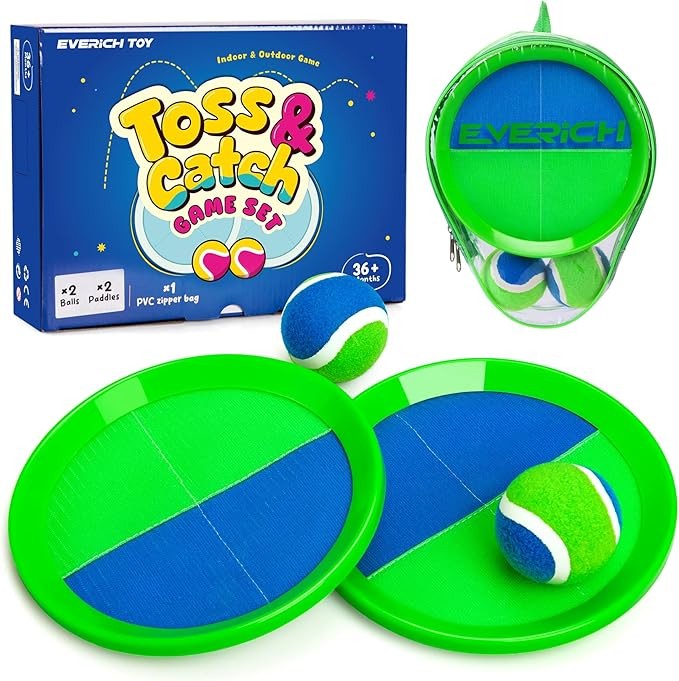 EVERICH TOY Upgraded Toss and Catch Ball Game Set, Kids Toy for Indoor Outdoor Beach Pool Yard Game, Classic Gift Easter Basket Sufferrs for Boys Girls 3 4 5 6 7 8 9 10 11 12+ Years Old