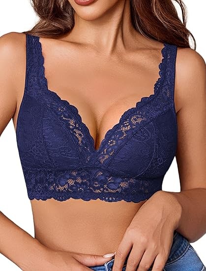 Avidlove Lace Bralettes Women V Neck Wireless Bras Unlined Basic Cami Sexy Comfy Everyday Wirefree Lingerie Unpadded
