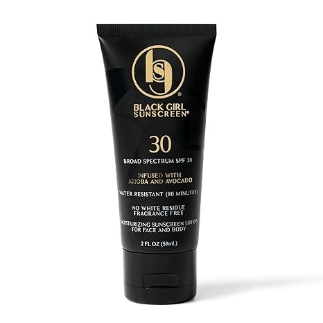 Black Girl Sunscreen SPF 30 for the Face & Body - Moisturizing Sun Protection, SPF 30, Sun Lotion for Women, Ultra Sheer, Travel Size, No White Cast for Melanin Rich Skin - 2 fl oz
