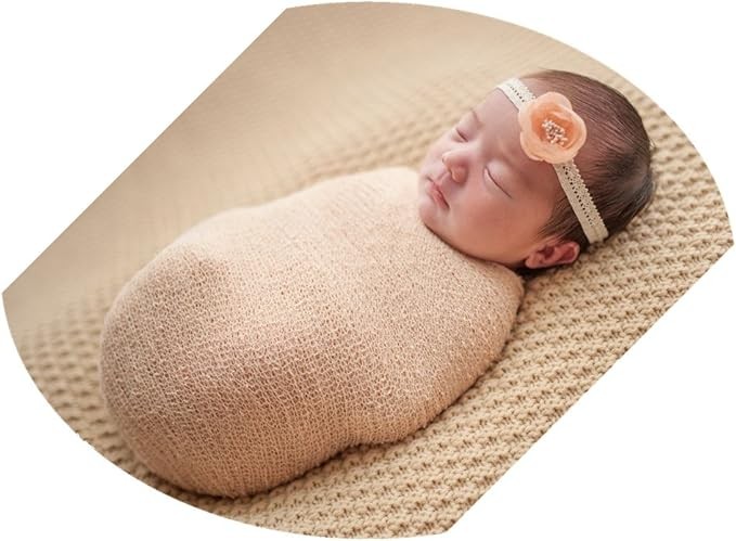 Coberllus Newborn Baby Photo Props Wrap Cloth Blanket Swaddle for Boys Girls Photography Shoot (Beige)