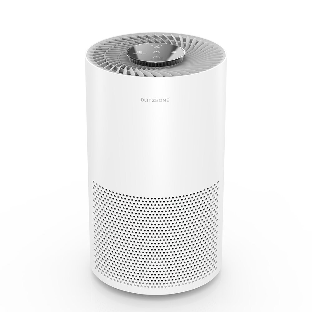 BlitzHome BH-AP1C Intelligent Air Purifier Three wind speeds of 220m/h CADR remove allergies, smoke, dust, mold, pollen and pet dander.