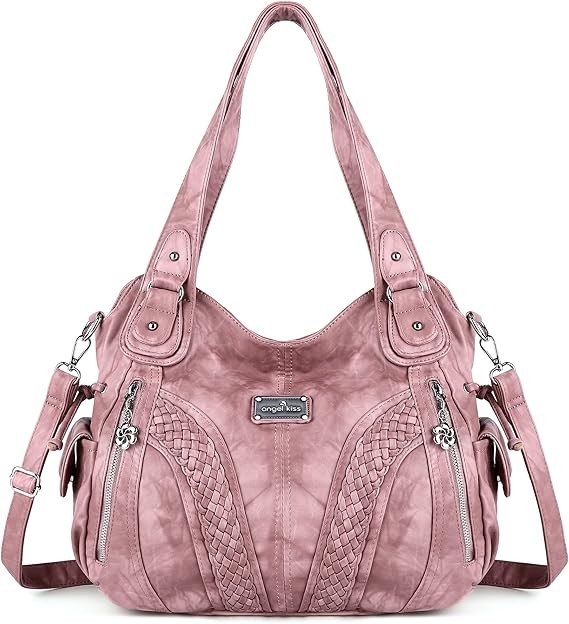 Purses and Handbags Women Fashion Tote Bag Shoulder Bags Top Handle Satchel Purses Washed Synthetic Leather Handbag