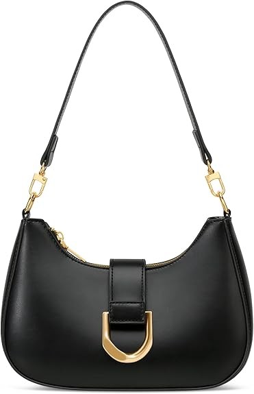 KKXIU Small Shoulder Bag for Women - Crescent Bag Small Purses for Women Trendy Vegan Leather Purse with Removable Strap