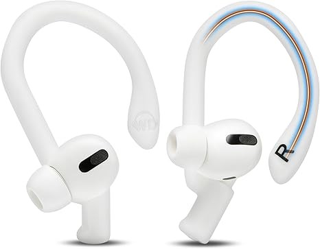 WC HookZ Pro 3 – Adjustable Ear Hooks Compatible with AirPods Pro 3 by Wicked Cushions | Malleable Core for Custom Fit, Secure & Comfortable - Patent Pending | White