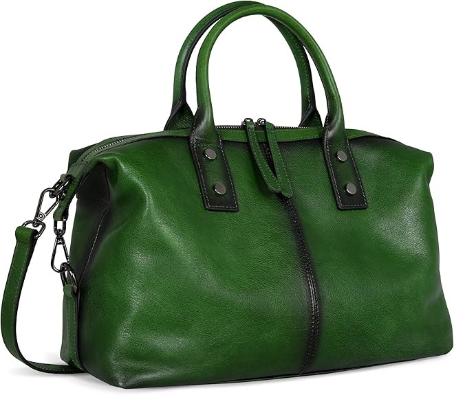 Iswee Genuine Leather Satchel Tote Bag Top Handle Handbag Designer Shoulder Bag Large Capacity Cross Body Bag