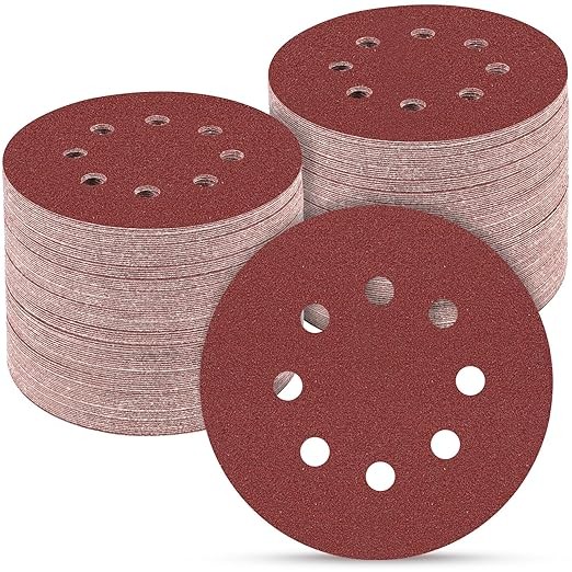 165 PCS 5 Inch Sanding Discs,Round Hook and Loop Sandpaper for Random Orbital Sander 40 60 80 120 150 240 320 400 600 Grit