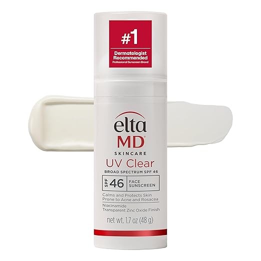 EltaMD UV Clear Tinted Face Sunscreen SPF 46, Oil Free Sunscreen for Sensitive Skin with Zinc Oxide, Dermatologist Recommended