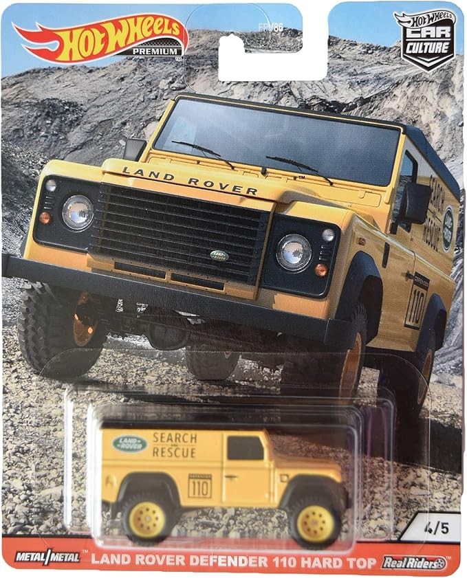 Hot Wheels Land Rover Defender 110 Hard Top - Yellow Car Culture 4/5