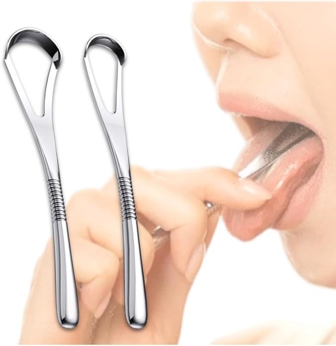 Tongue Cleaner, Tongue Moss Removal, Tongue Brush, Tongue Polishing, Bad Breath Care, Oyster Sensation, Zero Vacuum Stainless Steel, Premium, Made in Korea (Wide&Basic (2Pack))