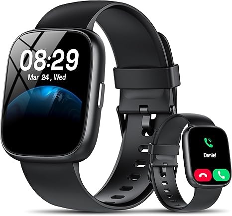 Smart Watch with Alexa Built-in, 1.83" HD Touchscreen Fitness Tracker with Bluetooth Calling, Fitness Watch with Heart Rate/Sleep Monitor, 120+ Sports Modes, IP68 Waterproof Smartwatch for Android iOS