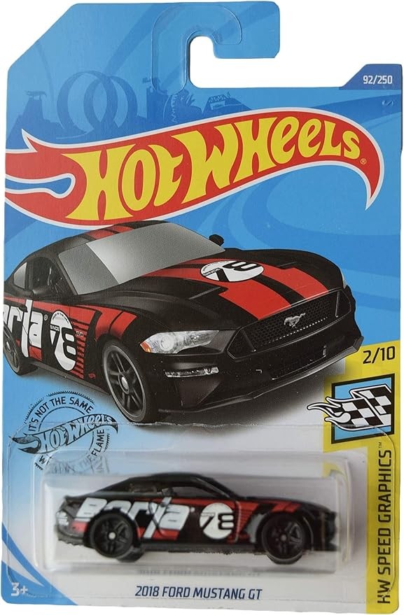 Hot Wheels 2018 Ford Mustang GT, [Black] 92/250 Speed Grahpics 2/10